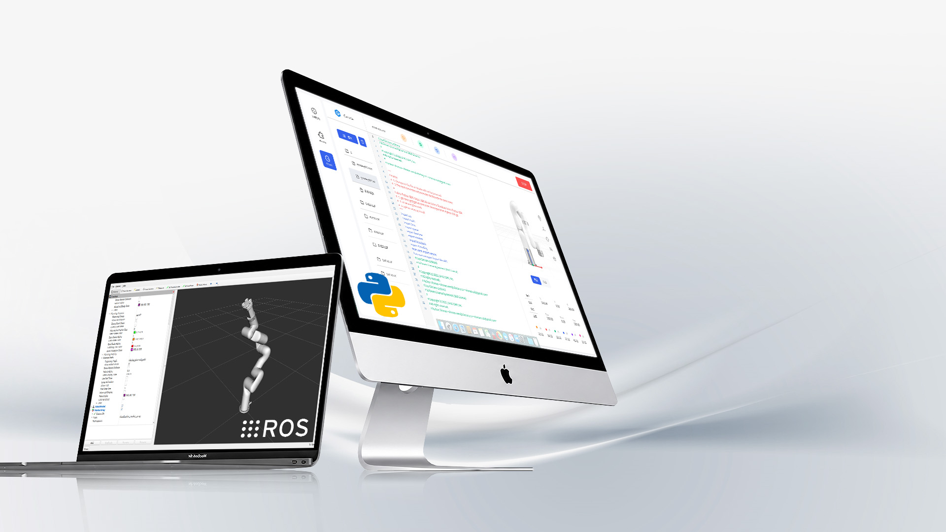 UFACTORY xArm motion planning in MoveIt and RViz alongside Python SDK code — Python, C++ SDK, ROS and ROS 2 packages supported.
