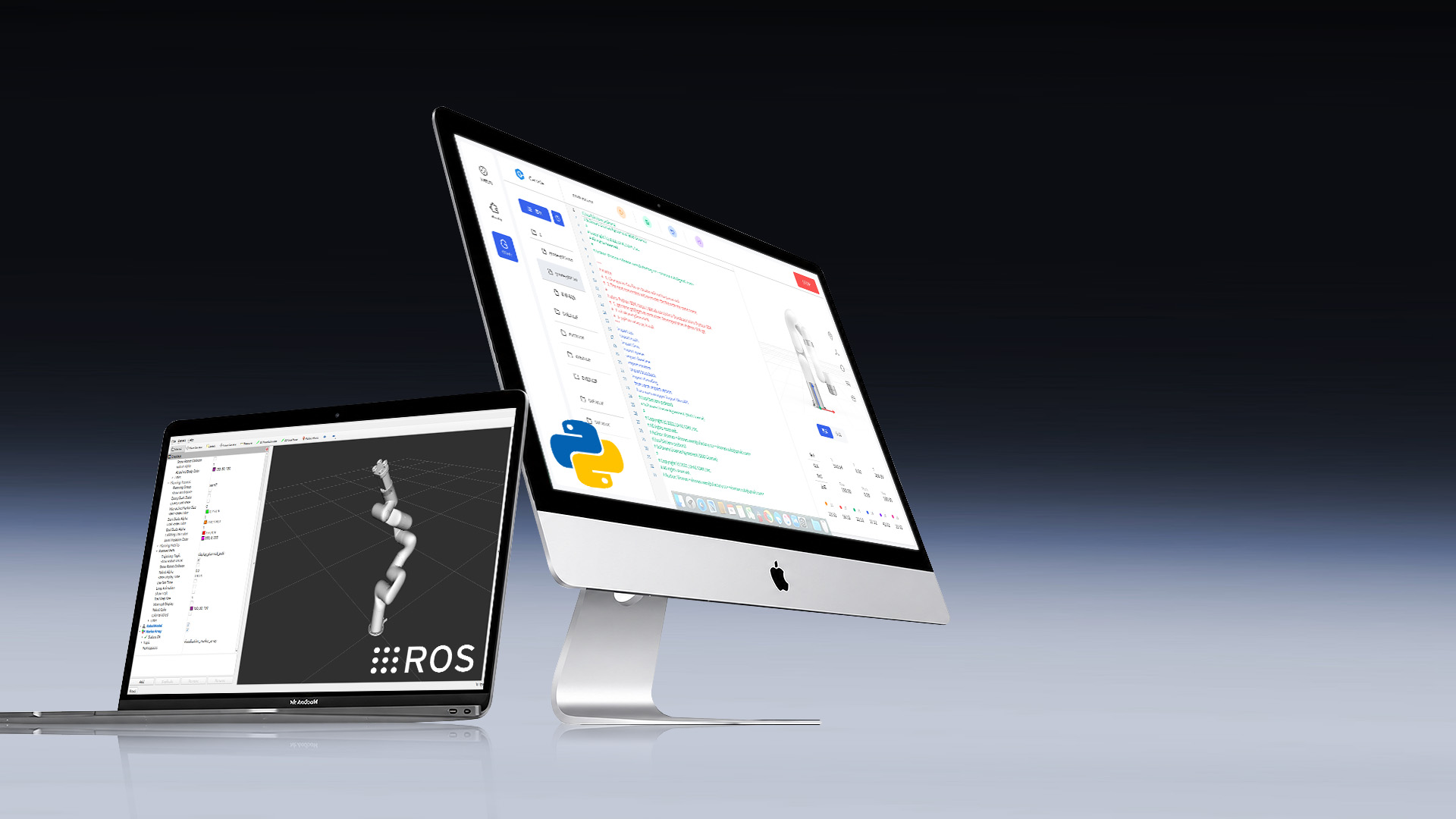 UFACTORY xArm motion planning in MoveIt and RViz alongside Python SDK code — Python, C++ SDK, ROS and ROS 2 packages supported.