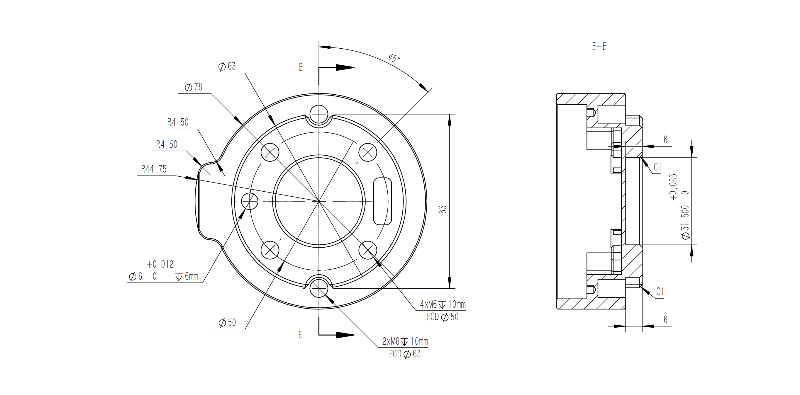 xArm end flange